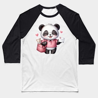 Valentine Love Panda Bear Baseball T-Shirt